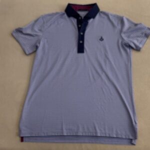Greyson Navy and White Striped Polo Shirt- Ohoopee